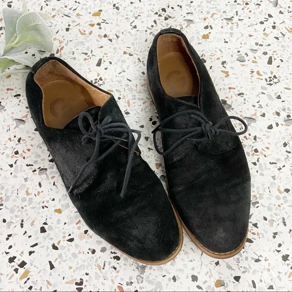 GUESS Joshua Black Oxford Shoes Suede Lace-Up Mens Derby Size 7.5US
